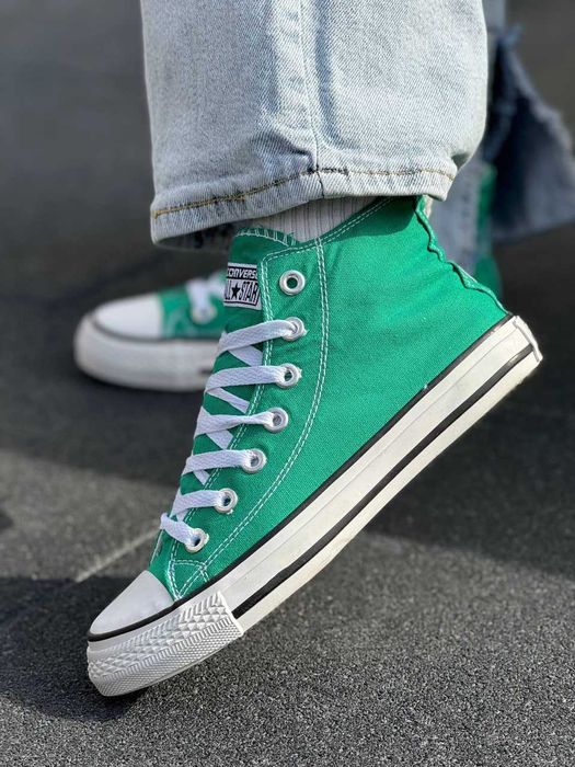 Converse All Star високі жіночі конверси зелені 36-41 олл стар чак тейлор