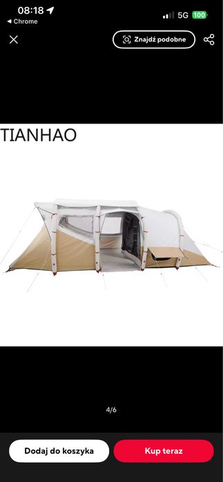 Namiot Decathlon 6.3 air  fresh&black bardzo duzy
