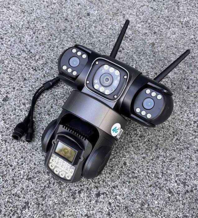 Уличная тройная видеокамеракамера на сим-карте V380PRO 12MP SC28 4G