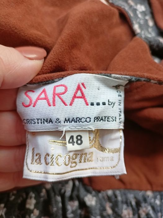 Suienka ciążowa vintage z łączonych materiałów, wloska L Xl