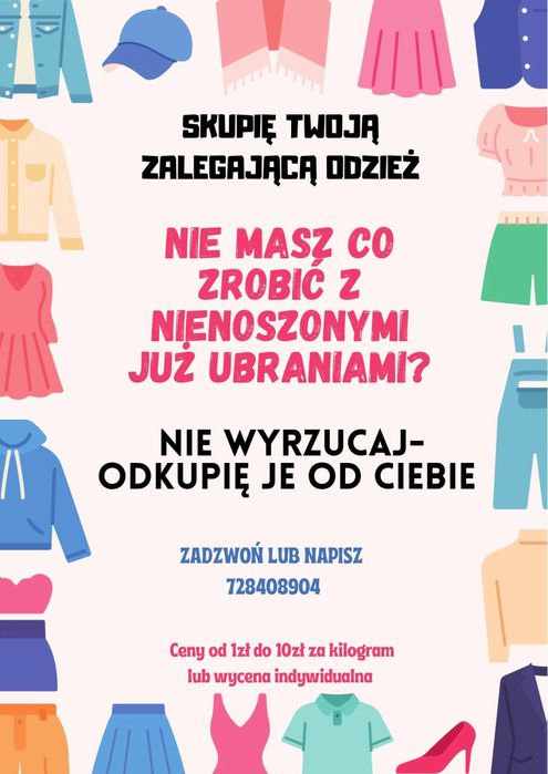 Skup Ubrań/ Sprzedaj  niepotrzebne ubrania