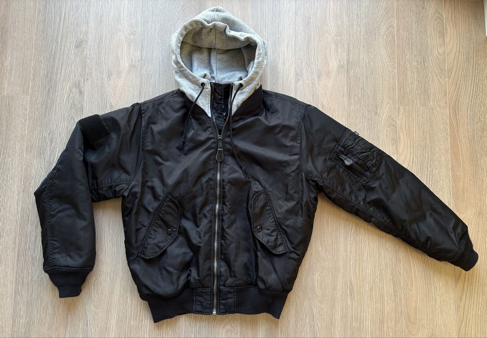Kurtka Brandit MA1 Sweat Hooded Jacket - Black/Grey. Rozm M