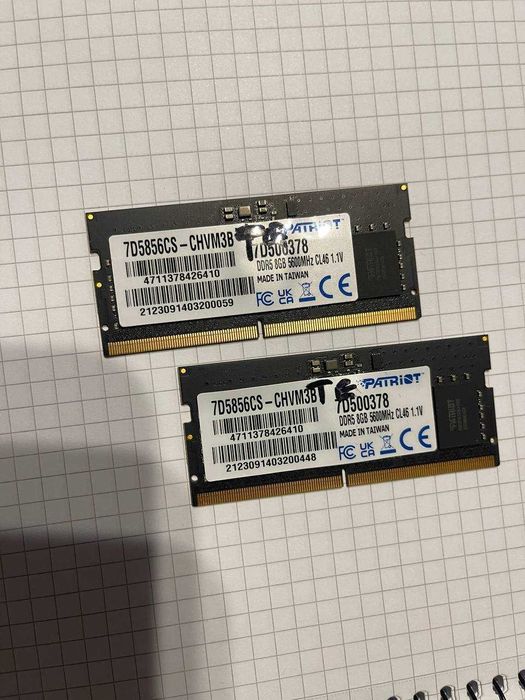 Оперативна пам'ять для ноутбука 8GB (RAM 2 штуки по 8 гб)