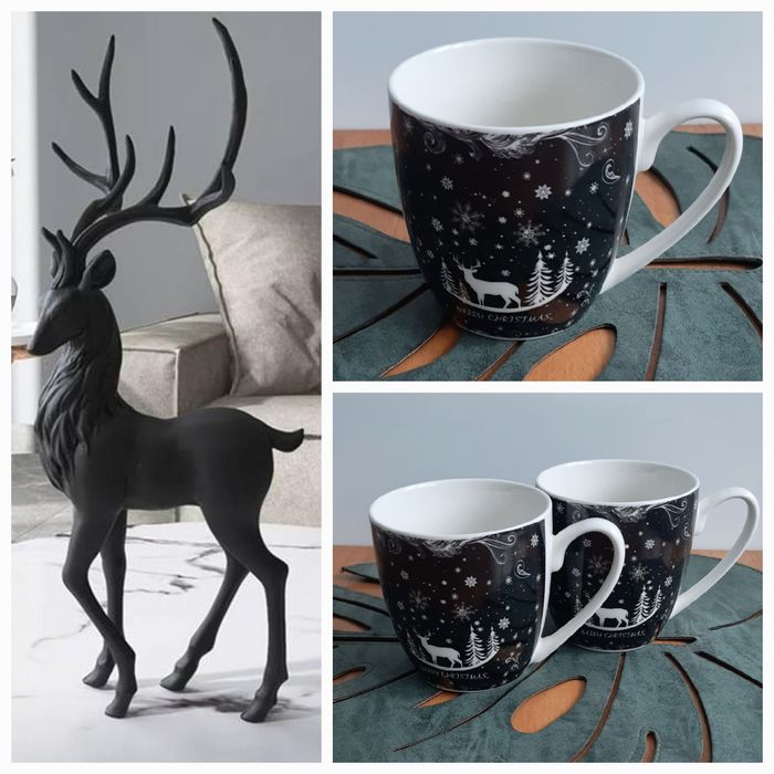 Zestaw 2 kubków świątecznych Renifer Boże Narodzenie