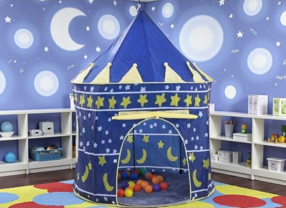Детская игровая палатка Замок Принца синий, игровая палатка шатер