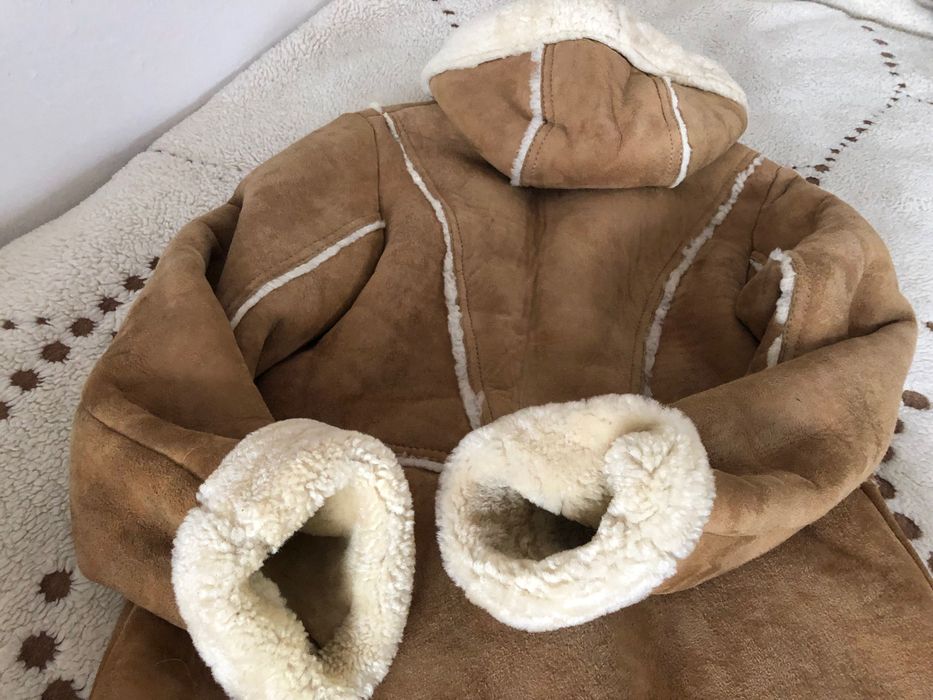 Norweski Mięciutki Stylowy kożuch kurtka kaptur zip firmy ALEKSANDER