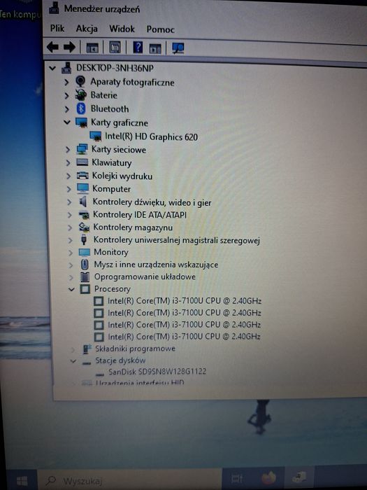 Laptop dell e5580 i3-7100U 8gb dysk 128ssd