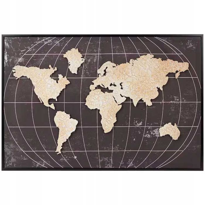 Obraz Action mapa świata trójwymiarowy 3d 68x46 cm