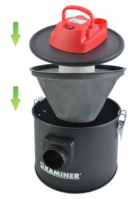 Odkurzacz Separator Przemysłowy do Kominka Popiołu Gruzu 10 L Mocny