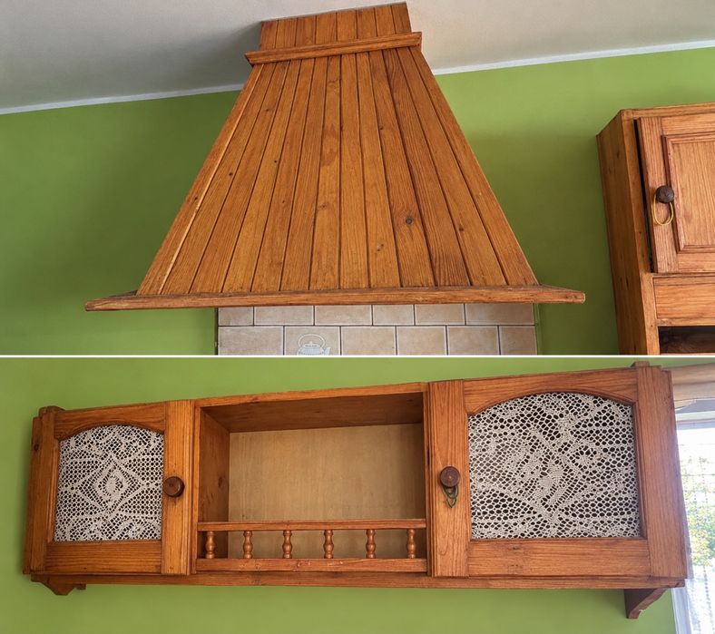Drewniane meble kuchenne sosnowe / styl rustykalny / retro / domek letniskowy