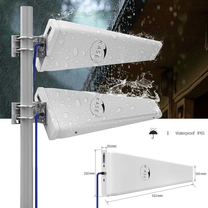 KASER Antena LPDA 4G 5G LTE Zewnętrzna kierunkowa 698-2700 | 3300-3800 MHz