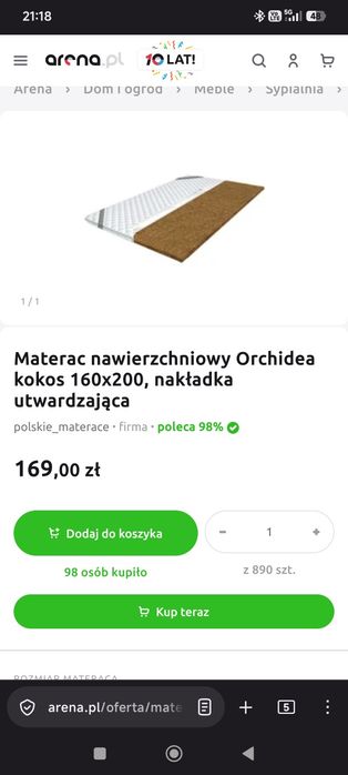 Materac nawierzchniowy