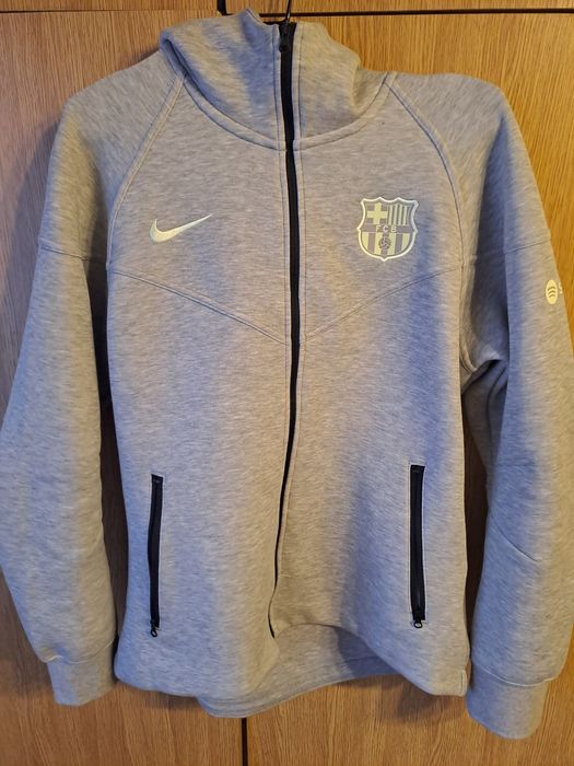 szara rozpinana bluza nike tech fleece fc barcelona 24/25