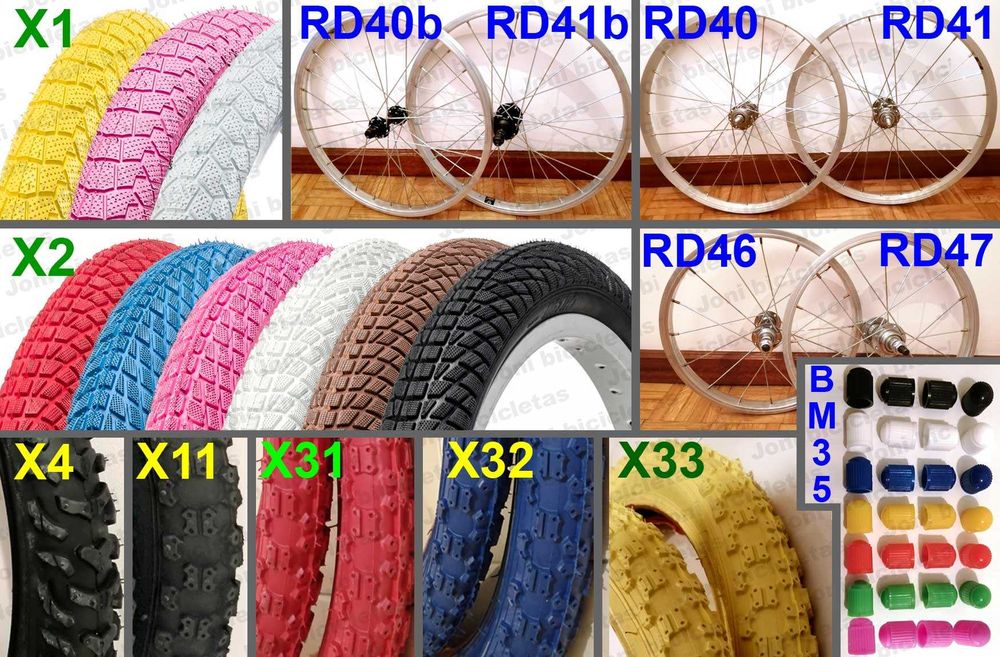 Rodas, pneus e câmaras de bicicleta (roda 20 e 16)