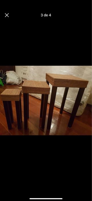 Conjunto de 3 mesas de apoio