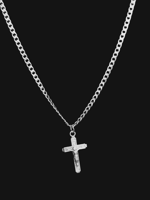 Naszyjnik pancerka 45 cm krzyżyk pudełko