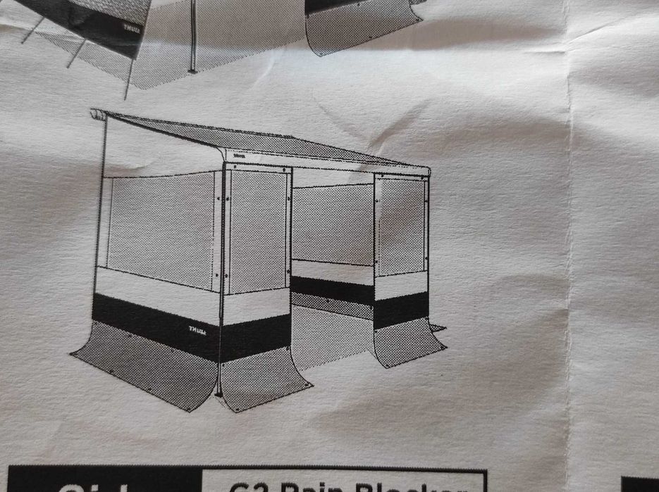painéis laterais e frontal para toldo - autocaravana