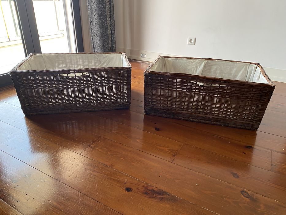 Conjunto de 3 cestos em vime para arrumação