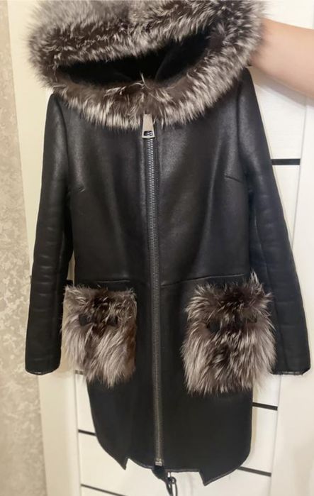 Натуральна дублянка з чорнобуркою