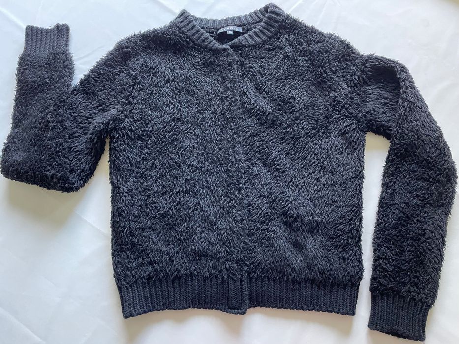 Casaco lã CAROL preto lã peluda L Senhora