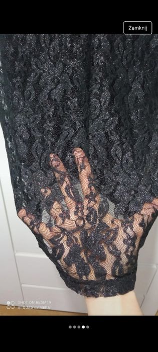 Sukienka mała czarna koronkowa S/M