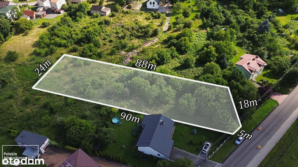 Działka Budowlana w Sarnowie 2031 m² asfalt + media Jedyna taka