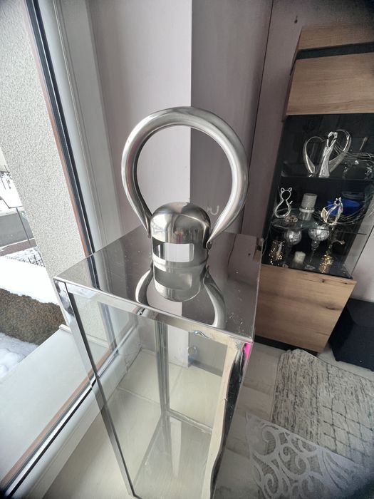 Srebrna latarnia lampion chrom glamour h=64 cm