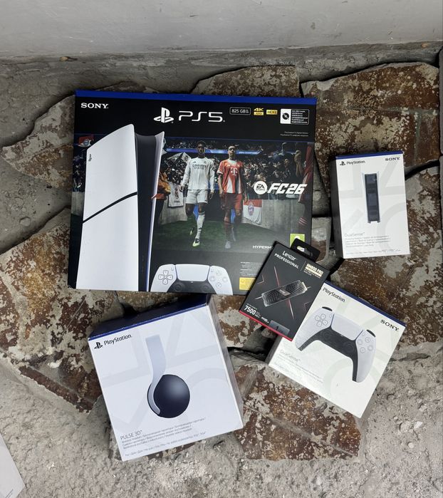 Playstation 5 slim + pulse 3D , додатковий геймпад , док станція , ssd