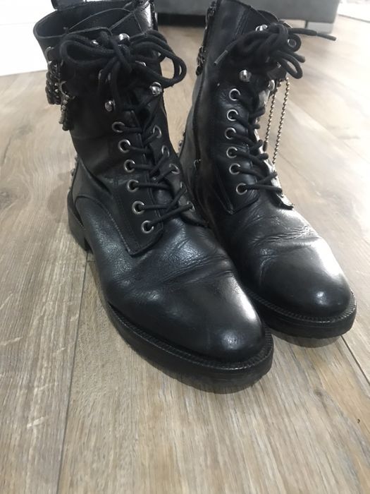 Botki 100% skóra srebrne okucia ćwieki gucci 36