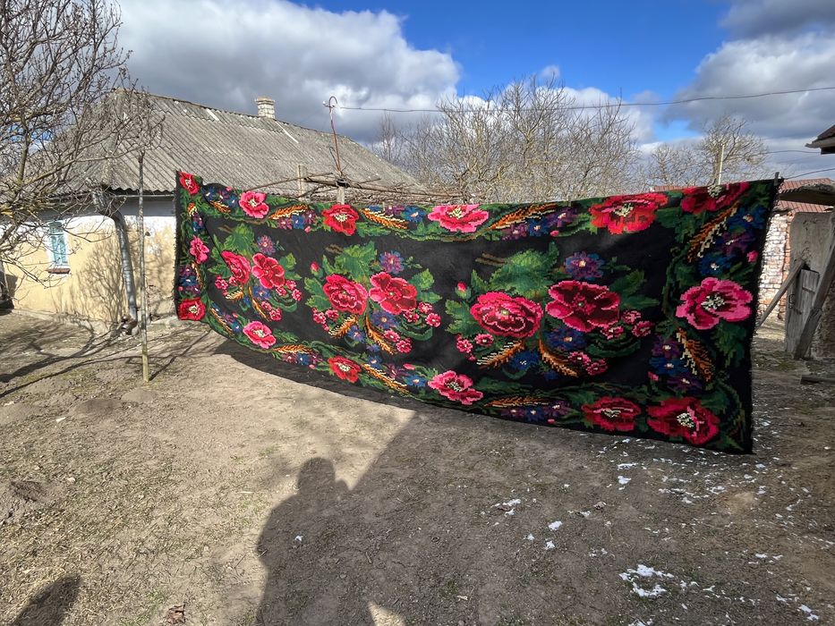 Автентичний, вінтажний домотканий килим 60-х років