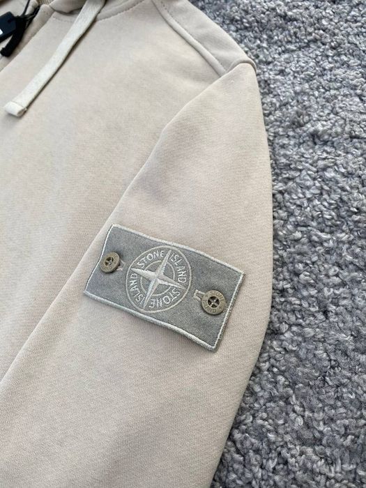 Зіп Худі Stone Island | Бежева Зіпка Стон Айленд | Кофта Стонік Ісланд