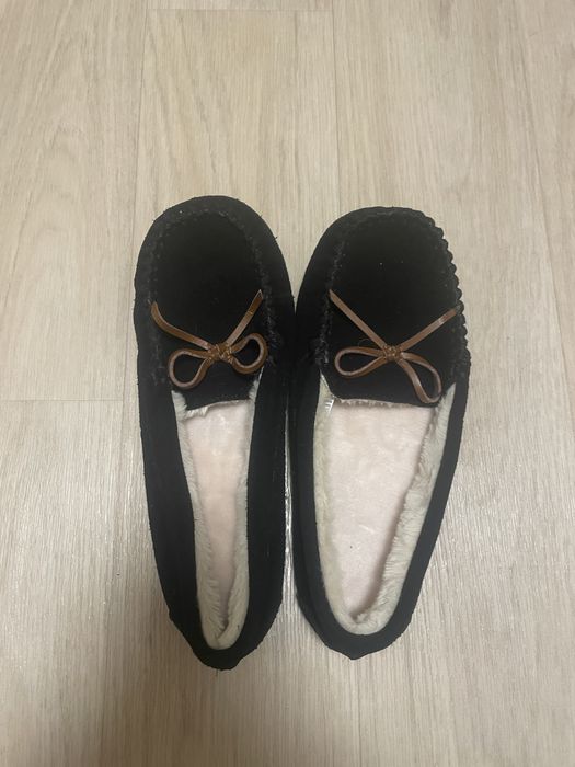 Женские замшевые мокасины на меху 39 размера
