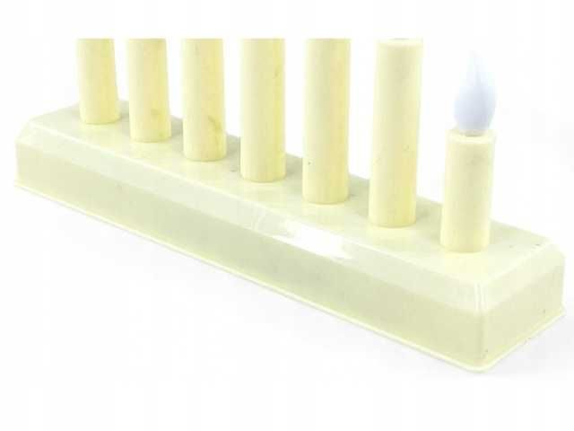 Świecznik Adwentowy LED Siedmioramienny BEŻOWY+BATERIE GRATIS