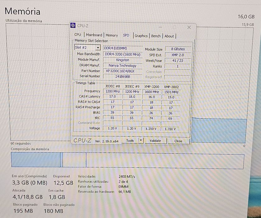 RAM Kingston Fury Beast 16GB DDR4 3200MHz 2x8GB CL16