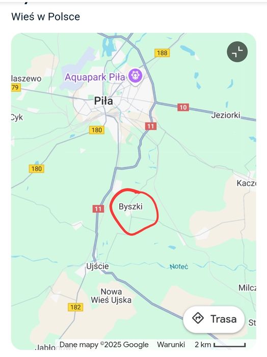 Działka Byszki Gmina Ujście