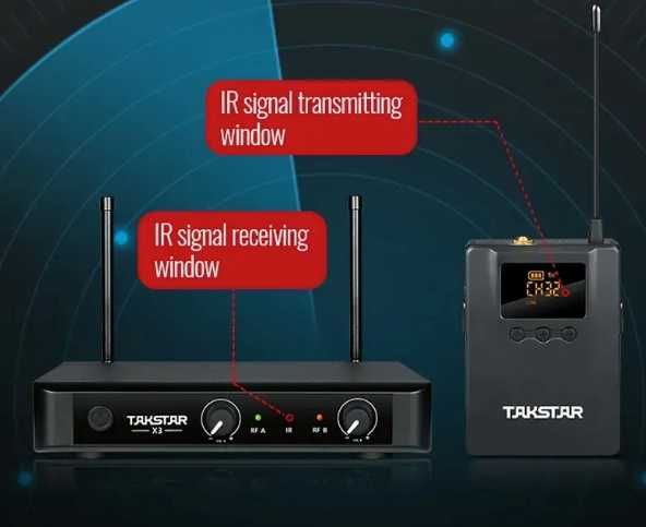 Бездротовий наголовний/петличний мікрофон ТАКСТАР X3PP UHF