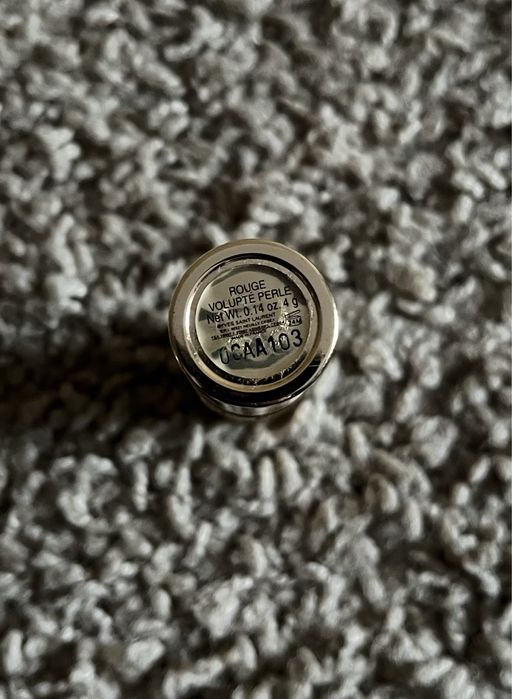 YSL puste opakowanie po pomadce Rouge Volupte Perle 4g złoto białe