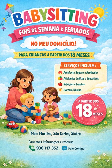 Babysitting - FINS DE SEMANAS E FERIADOS - Mem Martins