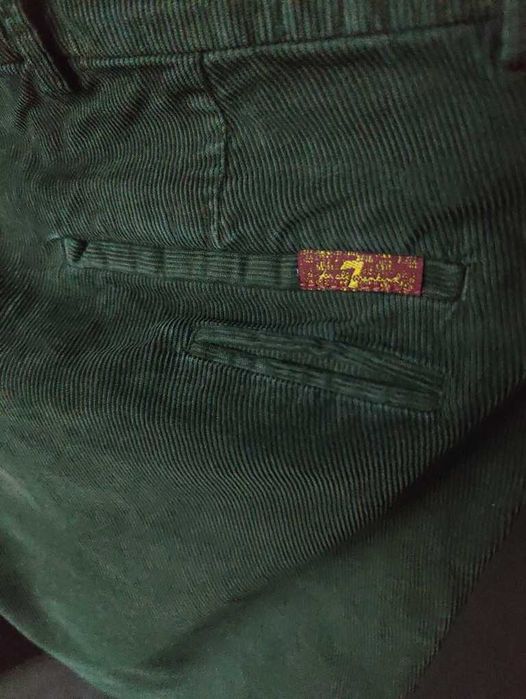 Джинсы (chino вельвет For all mankind USA w32 stretch dark green.
