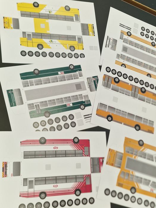 Autocarros RN e EVA x6  cartolina A4 para montar