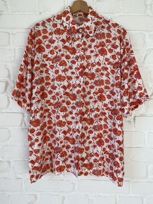 Koszula vintage w kwiaty lata 80 90 retro prl