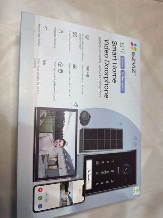 Okazja! Inteligentny Wideodomofon Bezprzewodowy EZVIZ EP7 2K + Panel Solarny NOWY