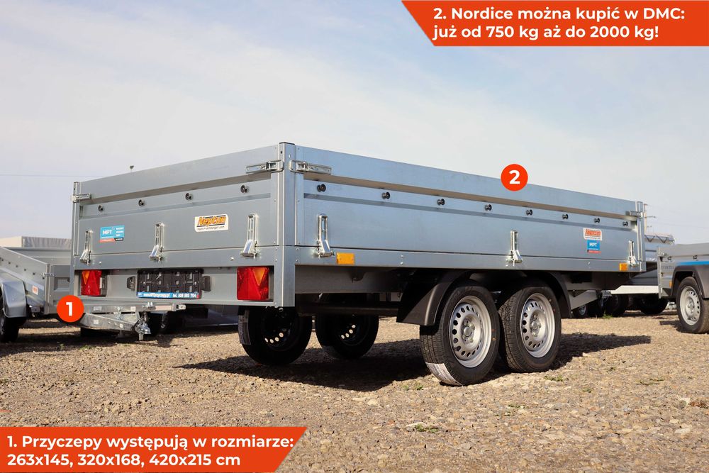 PROMOCJA Duża przyczepka platforma Neptun N7-320 2 KPS 320x168cm na B