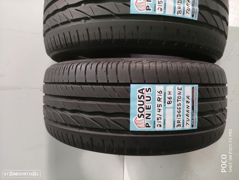 2 pneus 95% de piso 215-45/16 Bridgestone - oferta dos portes
