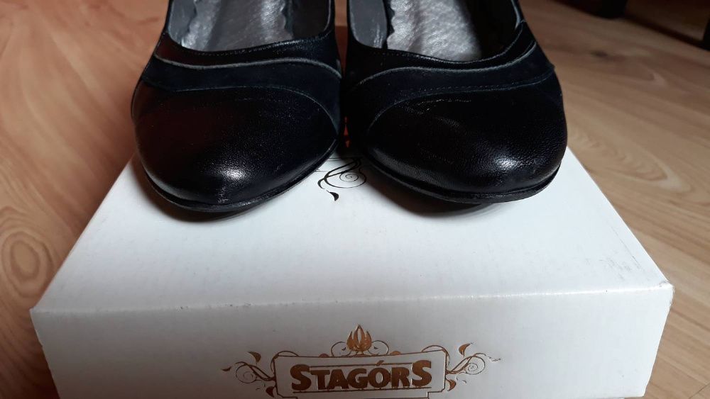 Czółenka, półbuty czarne skóra rozm. 38