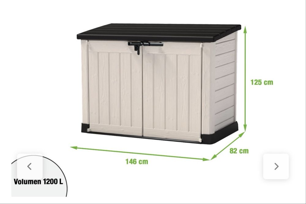 Arca de resina NATERIAL CONQUER SHED 1200L 125X146X82CM