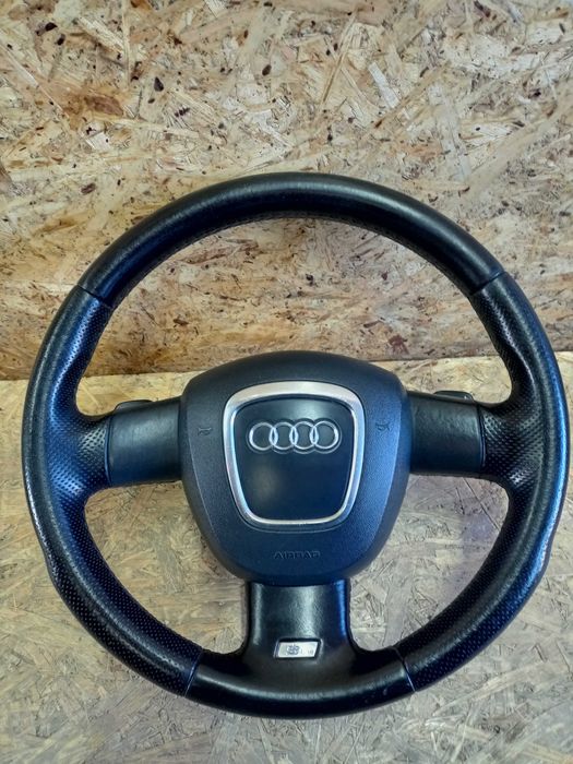 Audi A3 8P A4 B7 A6 C6 kierownica skóra s-line łopatki air bag
