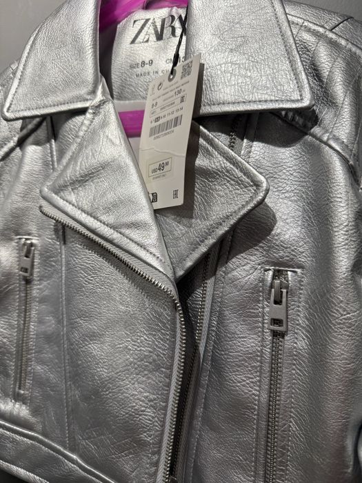 Кожаная курточка для девочки 130 см