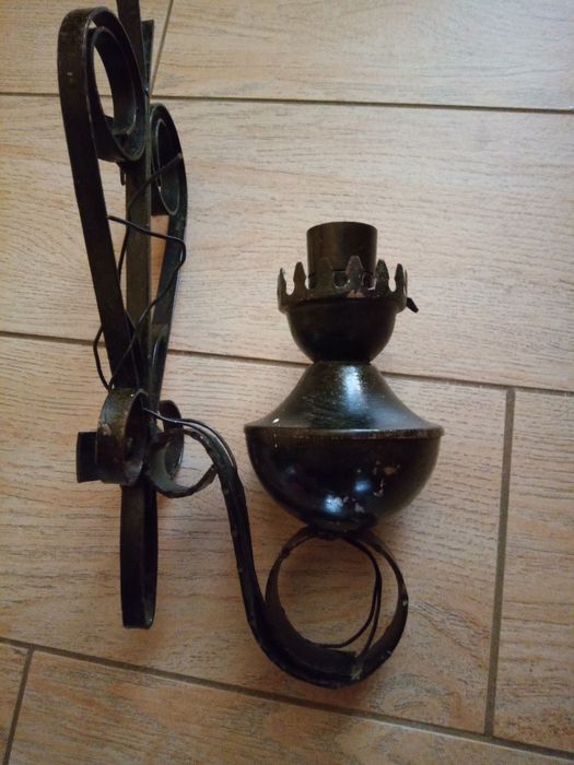 Lampa/kinkiet rękodzieło PRL