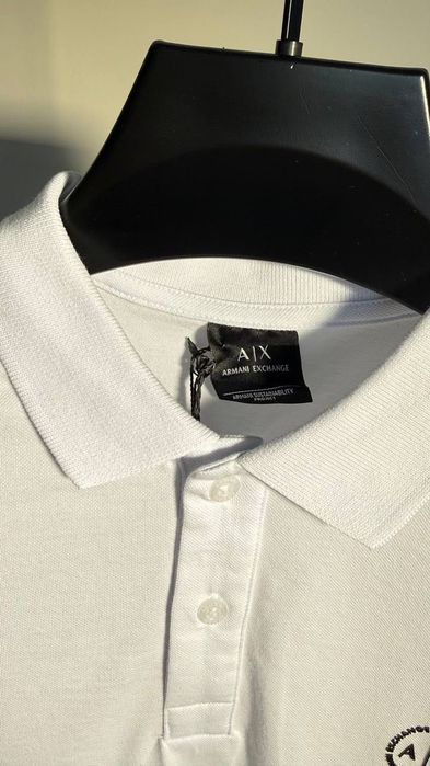 Стильна футболка з комірцем Armani White